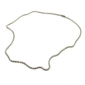 Vintage Sterling Silver 925 Diamond Cut Bead Chain Necklace 20" With Lobster Cla